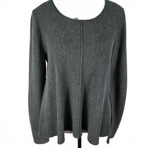 Eileen Fisher Roll Crew Neck Italian Yarn Women's Sweater Visible Seams Size S